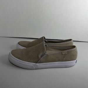 Keds Shoes Womens 7 Double Decker Perf Sneakers WH62525 Gray Leather Slip On